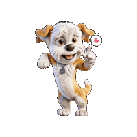 a brown and white cartoon dog with a tag that says ' snoopy ' on it