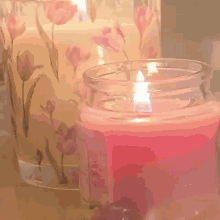 candle candlecore pink heart candle light