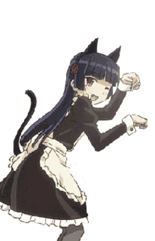 dance anime maid kuroneko girl