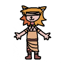 a pixel art drawing of a girl with a cat 's head and ears