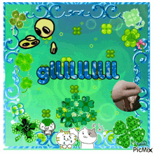 a picture of a green background with the name gillllll