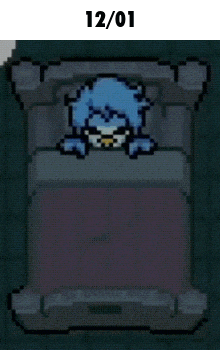 a pixel art drawing of sonic the hedgehog laying in bed