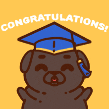 a cartoon drawing of a dog with a blue box on its head that says cong on it