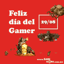 a poster that says feliz dia del gamer on the top