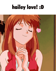 hailey love : d is written above a picture of hailey with her eyes closed