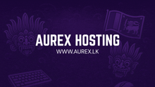 a logo for aurex hosting with a purple background