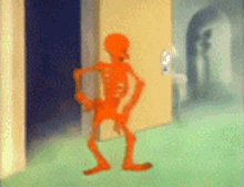 Orange Skeleton GIF - Orange Skeleton Skeletonwalk GIFs