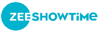 a blue circle with the words zeeshowtime in white letters