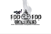 a logo for foo foo candles with a lotus flower