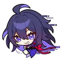 a cartoon of a girl with long black hair and blue eyes