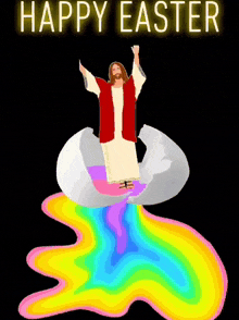 Happy Easter Jesus In An Egg GIF - Happy Easter Jesus In An Egg Dancing Jesus Happy Easter GIFs