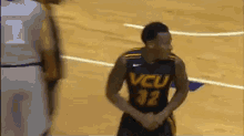 vcu excited basketball court yell