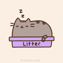 pusheen sleeping litter cat cute