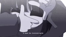 a drawing of a person with the words " to mend the fractured world " on the bottom
