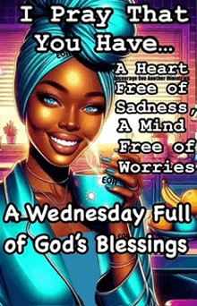 a wednesday full of god 's blessings with a picture of a woman