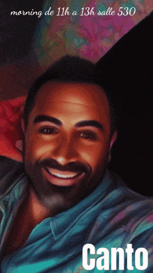 a man with a beard is smiling with the name canto on the bottom