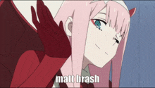 a picture of a girl with the words matt brash above her