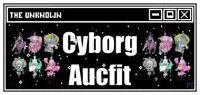 a black background with cyborg aucfit written in white letters