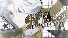 a cartoon character with the name nice de vicente on it