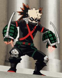 a cartoon character with a red x on his chest is holding a bomb