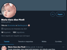 a baby with blue eyes is in a circle with the name maria clara diaz at the top