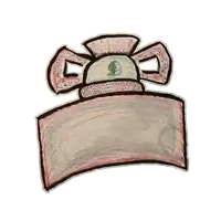 a child 's drawing of a mexican hat with a green emblem on it