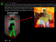 a screen shot of a video game called corrupted ggt