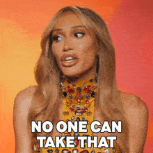 a woman says no one can take that while wearing a necklace