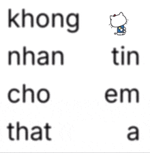 a white background with the words không nhan tin cho em written in black