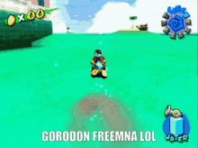 a screenshot of a video game that says gorodon freemma lol gorodon freemma lol water
