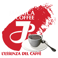 a logo for bianca coffee shows a cup of coffee