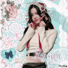 a picture of a girl with the name ryujin written on it