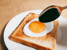 fried egg folk runny egg toast