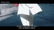 a cartoon of a man with the words ao top 10 antes do torneio uma verdadeira zebra below him