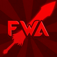 a red logo that says fwa on a red background