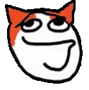 a cartoon cat with a sad face on it .
