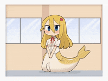 a drawing of a girl with long blonde hair
