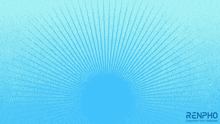 a renpho massage gun on a blue background with the words comfort maximized