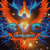 a colorful graphic with the letters svc on it