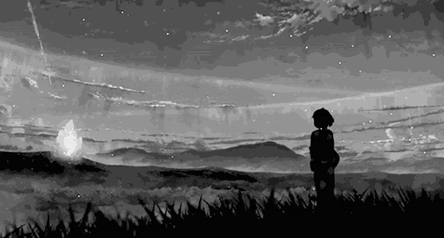 anime gifs 🍃  Anime, Anime monochrome, Anime background