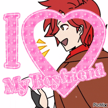 a drawing of a boy with the words i love my boyfriend