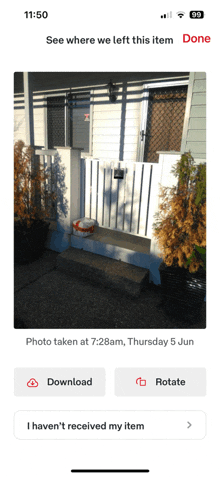 a phone screen shows a photo taken at 7:28 am on thursday june 5th
