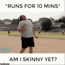 fat guy running funny