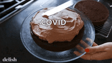 Spreading Chocolate Icing GIF - Spreading Chocolate Icing Chocolate Cake GIFs