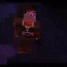 a cartoon character is standing in the dark and smiling