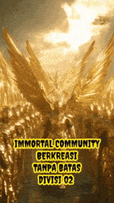 a poster for immortal community berkreasi tanpa batas divisi 02