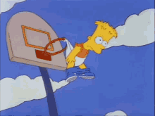 bart simpsons prank basket ball hoop hanging