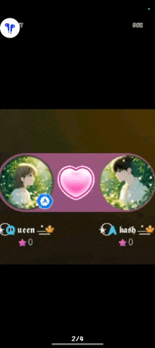 a picture of a girl and a boy with a heart and the words queen and hash