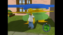 homer simpson is standing next to marge simpson in a video game scene