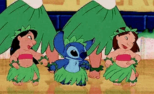 Animated Hula Dancing Stitch (Grass Skirt Version) 